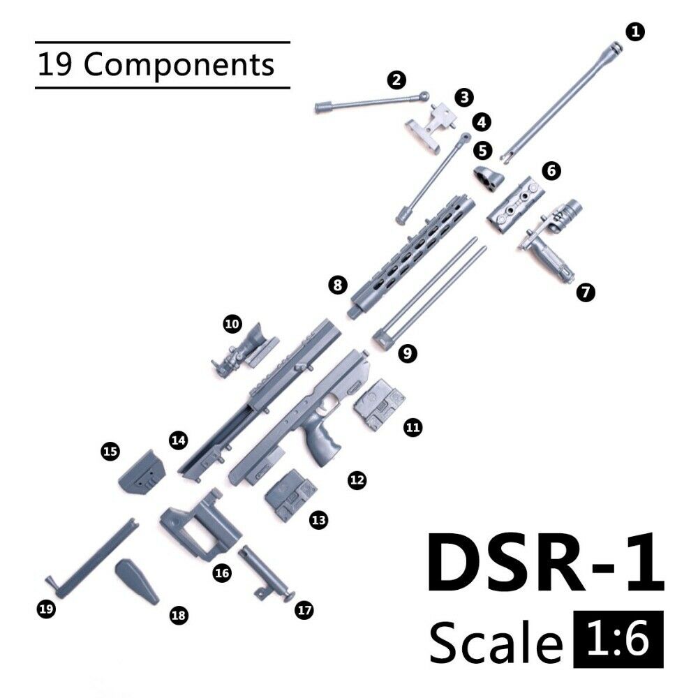 Modelo de rifle DSR1 a escala  - Model Kit Weapons reseña y precio