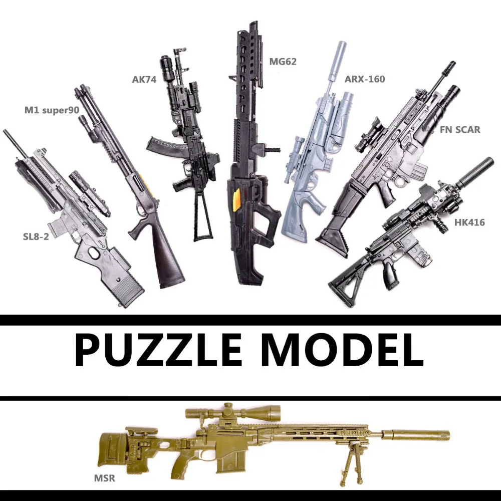 1/6 montar arma modelo ametral - Model Kit Weapons reseña y precio