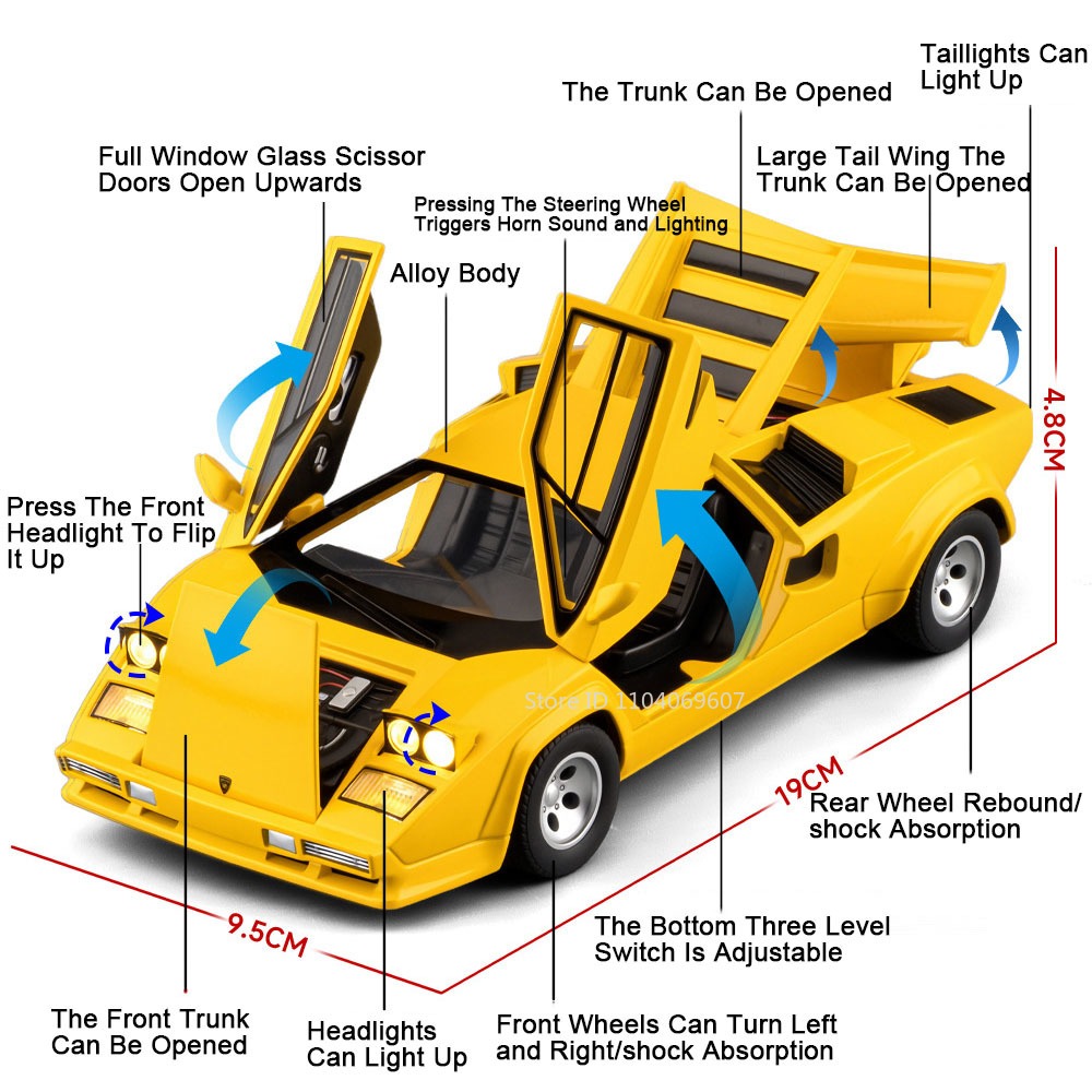 1:24 Countach LP500S REVUELTO  - Model Kit Lamborghini reseña y precio
